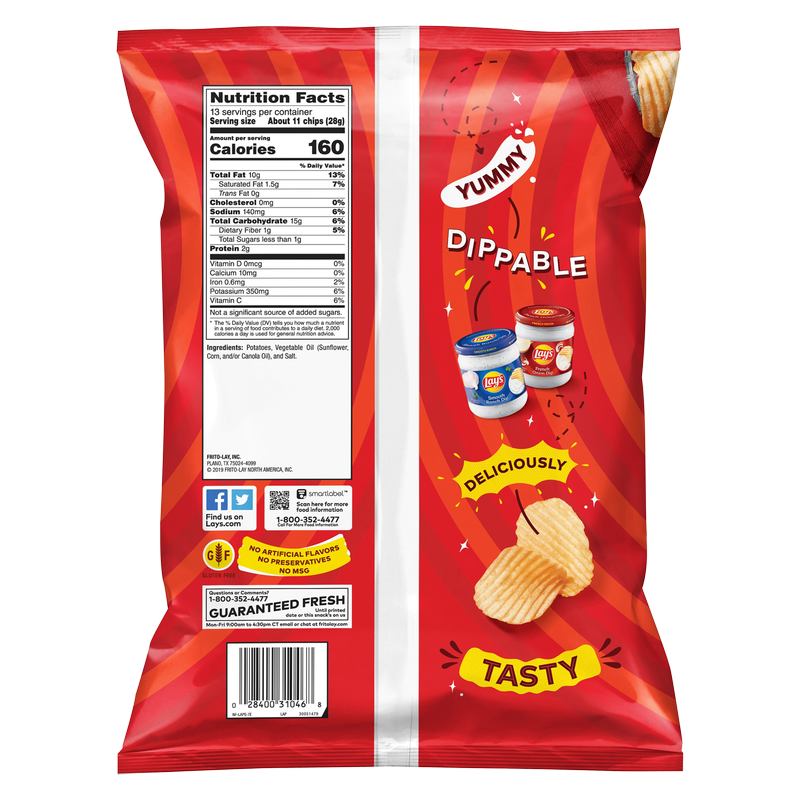Lay's Wavy Original Potato Chips 13oz