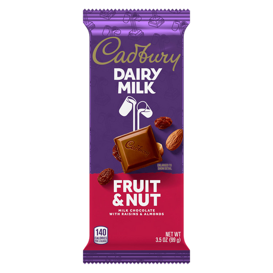 Cadbury Fruit & Nut Milk Chocolate Bar 3.5oz