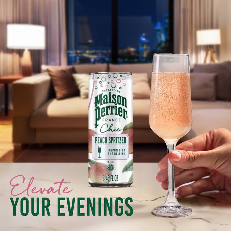 Maison Perrier Chic Peach Spritzer 4pk 8.45oz Can