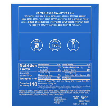 La Colombe Oatmilk Vanilla Draft Latte 4pk 9oz Can