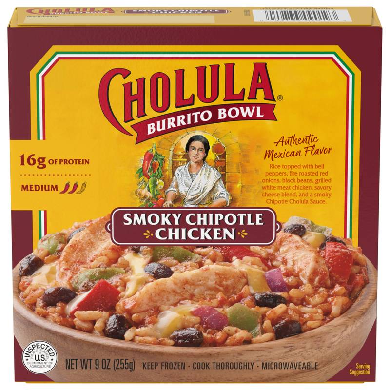 Cholula Frozen Smoky Chicken Chipotle Bowl, 9oz