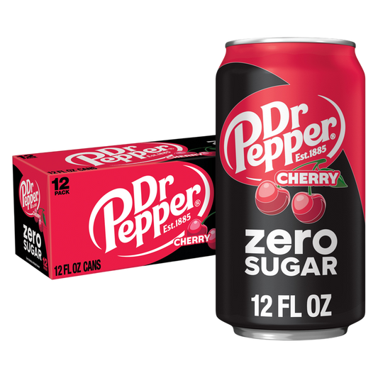 Dr Pepper Zero Sugar Cherry 12pk 12oz Can
