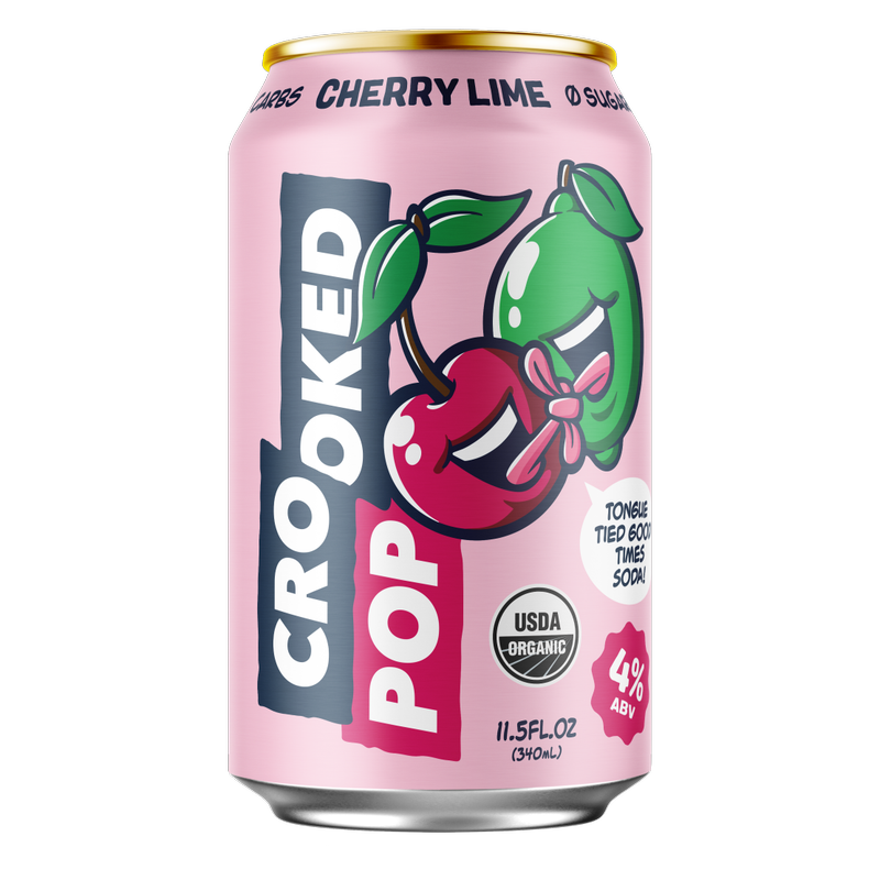Crooked Pop Organic Cherry Lime Hard Soda 8pk 12oz Can