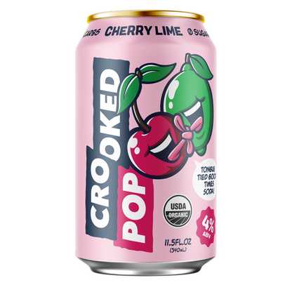 Crooked Pop Organic Cherry Lime Hard Soda 8pk 12oz Can