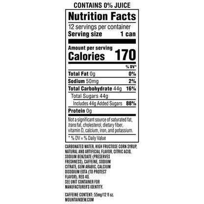 Mountain Dew Baja Pointbreak Punch 12pk 12oz Btl