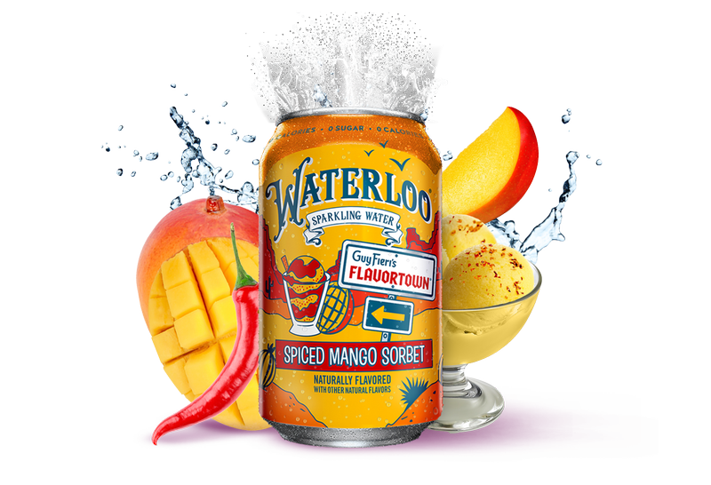 Waterloo Spiced Mango Sorbet Sparkling Water 12pk 12oz Can