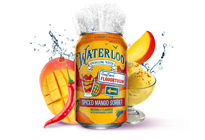 Waterloo Spiced Mango Sorbet Sparkling Water 12pk 12oz Can