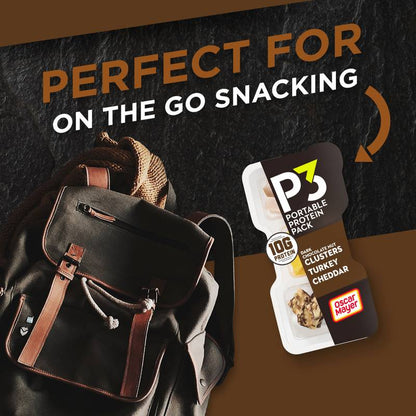 P3 Portable Protein Snack Pack with Dark Chocolate Almond Nut Clusters, Turkey & Cheddar Cheese - 2oz