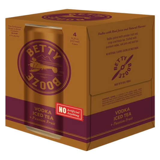 Betty Booze Vodka Iced Tea + Passion Fruit 4pk 355ml Can