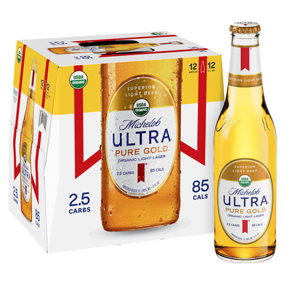 Michelob Ultra Pure Gold 12pk 12oz Btl 3.8% ABV