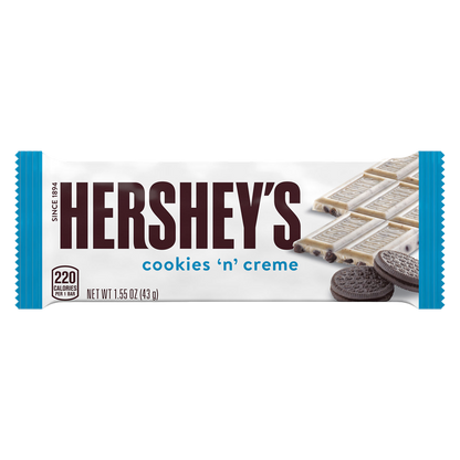 HERSHEY'S Cookies 'n' Creme Candy Bar, 1.5 oz