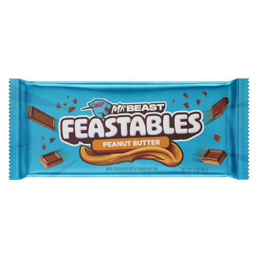 Feastables Peanut Butter Milk Chocolate Bar, 2.1 oz