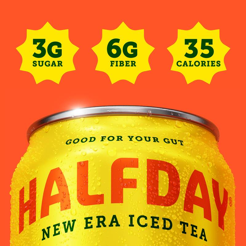 Halfday Lemon Prebiotic Iced Tea 3pk 12oz Can