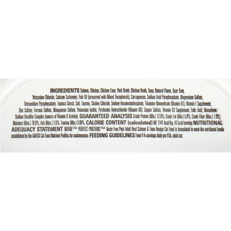 6 Ct Nutro Perfect Portions Trays Grain-Free Pate Salmon & Tuna Recipe Wet Cat Food 2.6oz