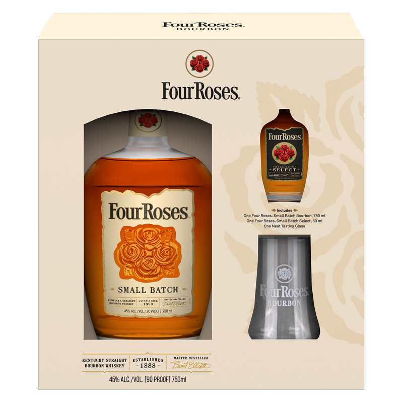 Four Roses Small Batch Bourbon Gift Set, 750 ml Bottle with Neat Taster & Four Roses Small Batch Select 50 ml