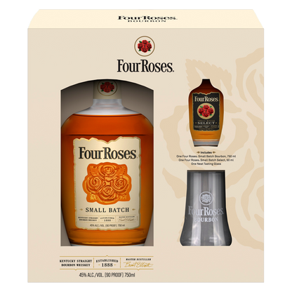 Four Roses Small Batch Bourbon Gift Set, 750 ml Bottle with Neat Taster & Four Roses Small Batch Select 50 ml