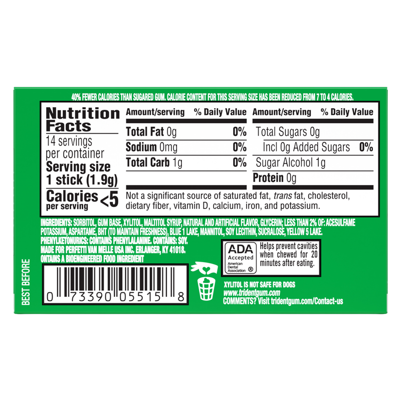 Trident Spearmint, 14pc Wallet Pack