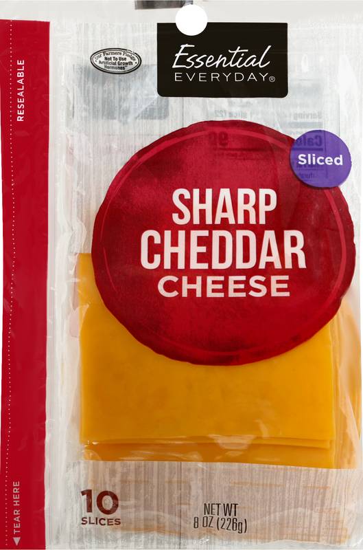 Essential Everyday Sliced Sharp Cheddar Cheese 8oz