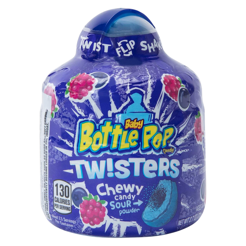 Baby Bottle Pop, Twisters, Assorted Fruity Flavors, Chewy Candy, 2.7 oz