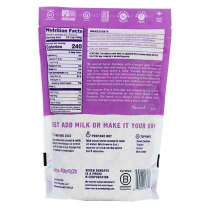 Seven Sundays Wild & Free Blueberry Chia Muesli 12oz Bag
