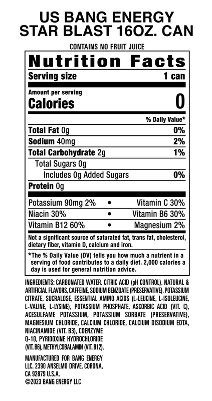 Bang Energy Star Blast 16oz Can