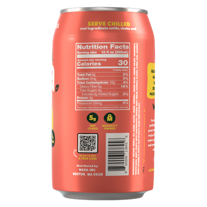Waku Prebiotic Tea Peach 12oz Can