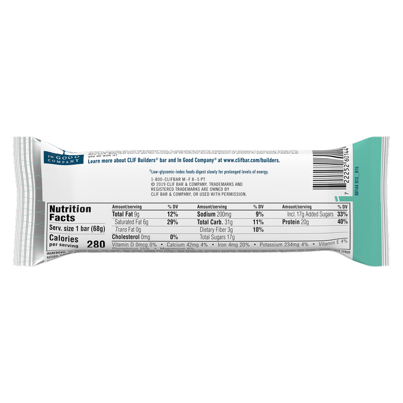 CLIF Builders Chocolate Mint Flavor Protein Bar 2.4oz