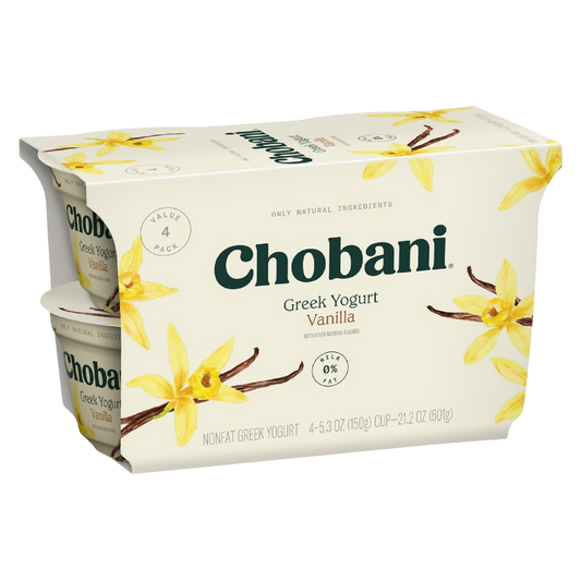 Chobani Vanilla Nonfat Greek Yogurt 4ct/5.3oz