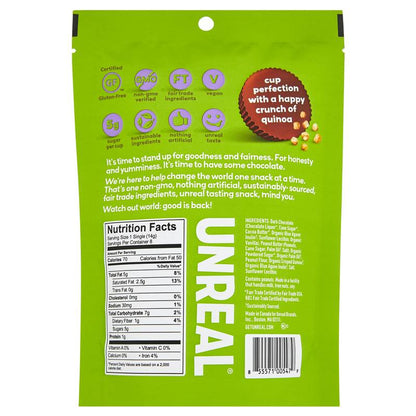 Unreal Crispy Dark Chocolate Peanut Butter Cups 4oz
