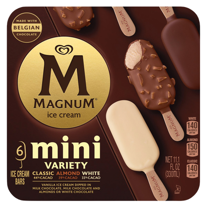 Magnum Mini Variety Classic, Almond, White Ice Cream Bars 6ct