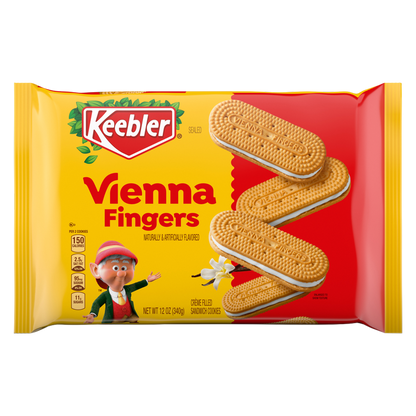 Keebler Vienna Fingers, Crème Filled Sandwich Cookies, Family Size, 14.4 oz