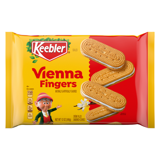Keebler Vienna Fingers, Crème Filled Sandwich Cookies, Family Size, 14.4 oz