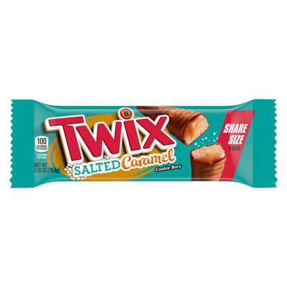 TWIX Salted Caramel Chocolate Cookie Bars, Share Size, 2.82 oz