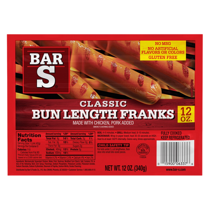 Bar-S Classic Bun Length Franks - 12oz