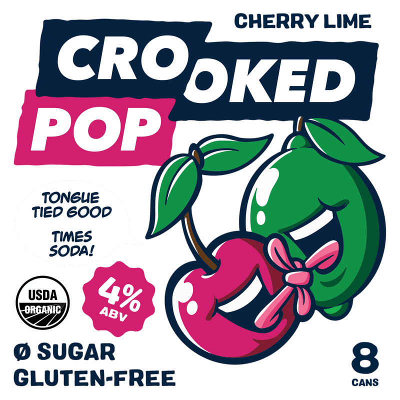 Crooked Pop Organic Cherry Lime Hard Soda 8pk 12oz Can