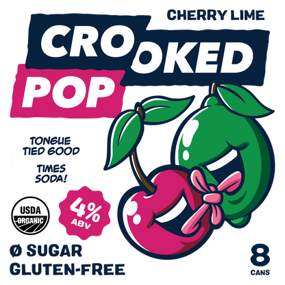 Crooked Pop Organic Cherry Lime Hard Soda 8pk 12oz Can