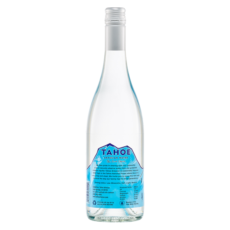 Tahoe Artesian Spring Water 750ml Glass Bottle