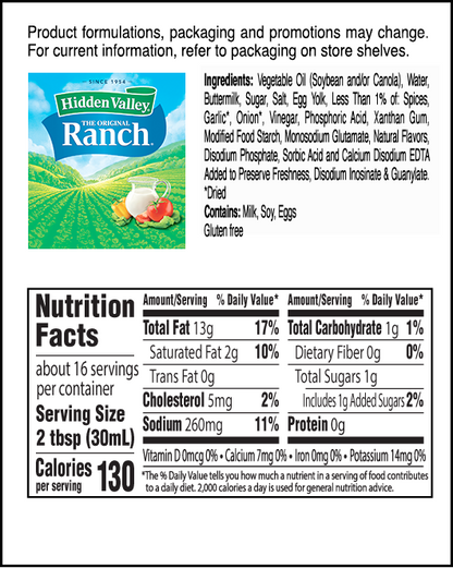 Hidden Valley Original Ranch Salad Dressing & Topping 16oz