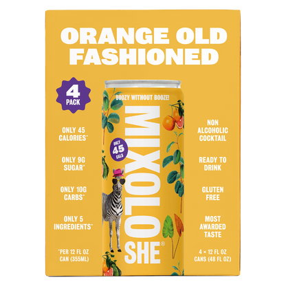 Mixoloshe Orange Old Fashioned Non-Alcoholic Cocktail 4pk 12oz Can