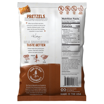 Quinn Chocolatey Peanut Butter Filled Pretzel Nuggets 6.5oz
