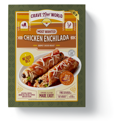 Crave New World Chicken Enchilada Frozen Meal, 9oz.