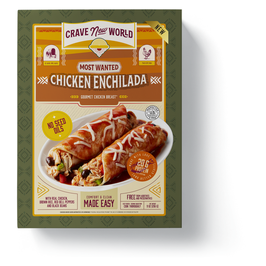 Crave New World Chicken Enchilada Frozen Meal, 9oz.