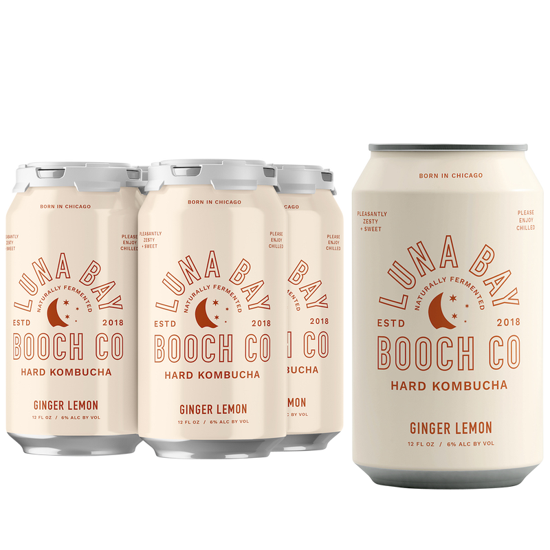 Luna Bay Ginger Lemon Hard Kombucha 4pk 12oz Can 6.0% ABV