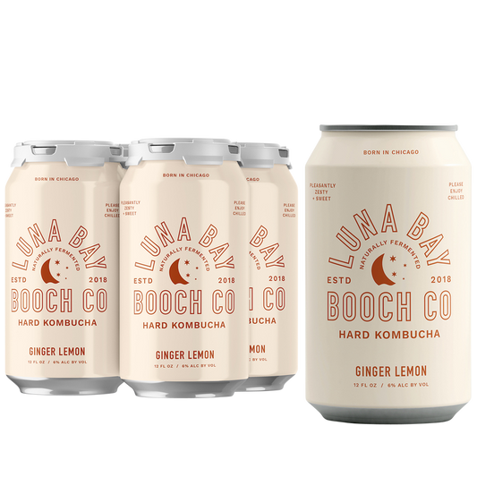 Luna Bay Ginger Lemon Hard Kombucha 4pk 12oz Can 6.0% ABV