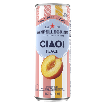 San Pellegrino Ciao! Peach Sparkling Water 6pk 330mL Can