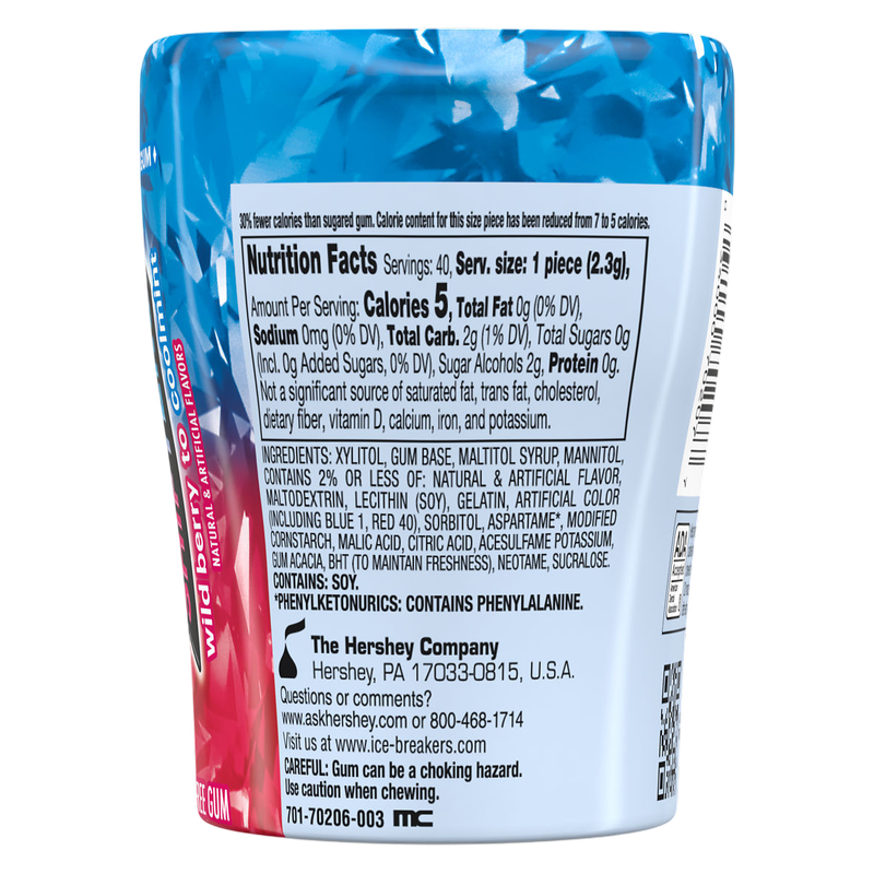 Ice Breakers Flavor Shifters Wild Berry to Coolmint Sugar Free Gum, 3.24 oz