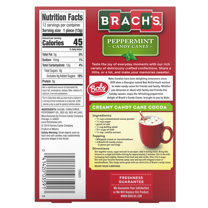 Brach's Bob's Red & White Mint Candy Canes 12ct