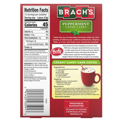 Brach's Bob's Red & White Mint Candy Canes 12ct