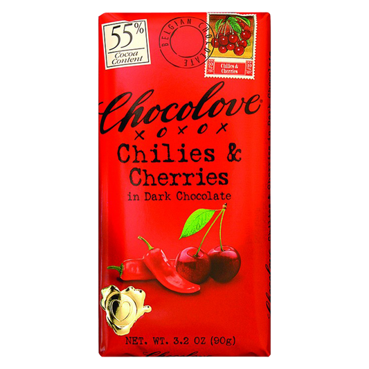 Chocolove Chillies & Cherries in Dark Chocolate 3.2oz