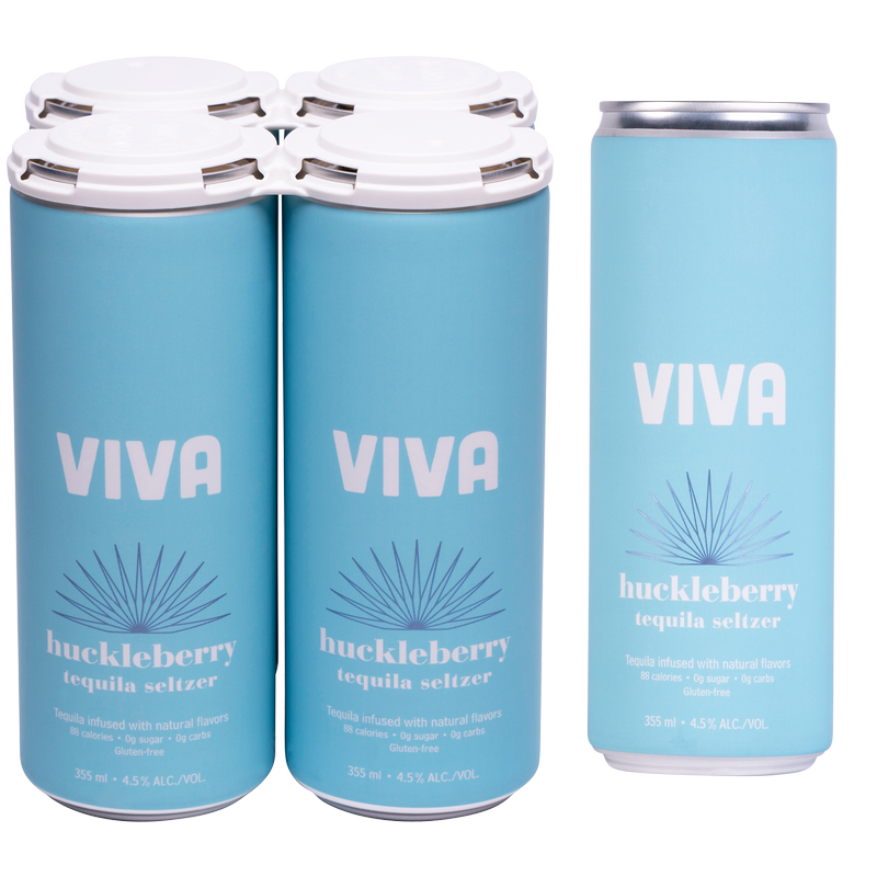 Viva Tequila Seltzer Huckleberry 4pk 355ml Can 4.5% ABV
